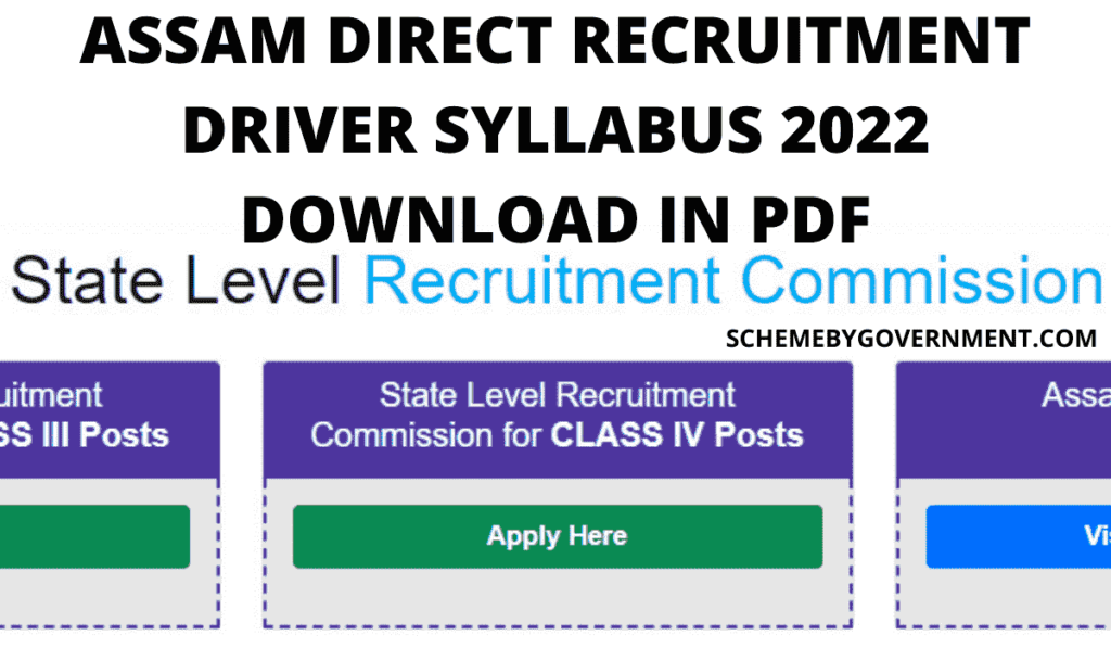 Assam Direct Recruitment Driver Syllabus 2022